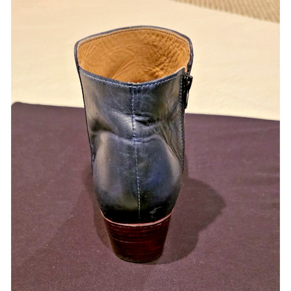 Adelante Granada Ankle Boots Women's Denim Blue Leather Side Zip Sz 9, Width C - Picture 7 of 16